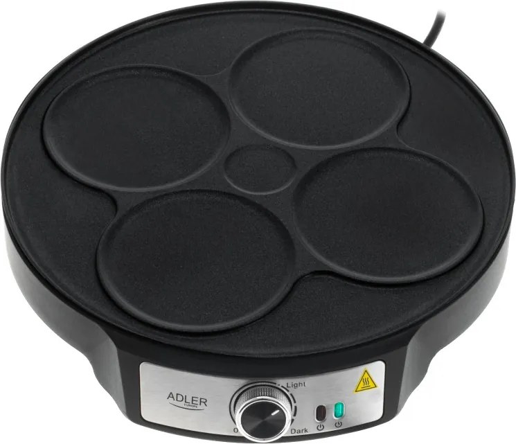 Aparat pentru clătite Adler AD 3093, 1600W, 30 cm, Ustensile incluse, Negru/Inox