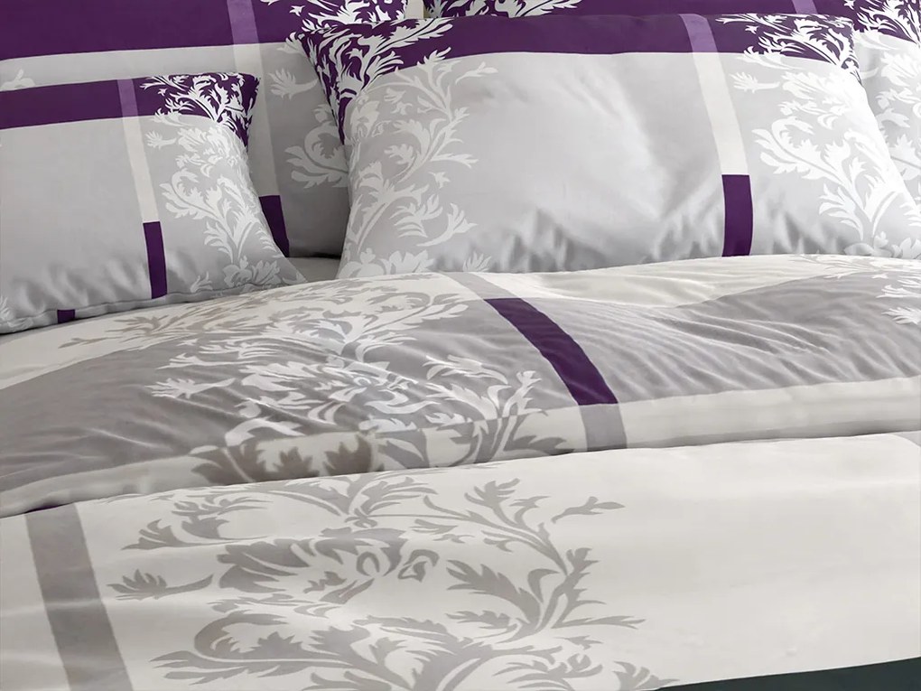 Lenjerie de pat din bumbac DELUXE violet Dimensiune lenjerie de pat: 2 buc 70 x 90 cm | 200 x 220 cm
