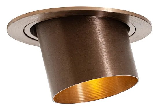 Set de 6 spoturi încastrate moderne, rotunde, orientabile, din bronz închis - Installa