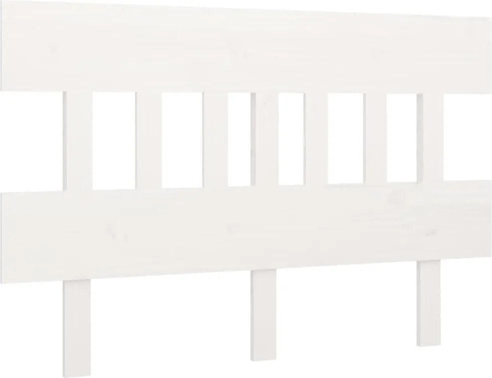 vidaXL Tăblie de pat, alb, 123,5x3x81 cm, lemn masiv de pin