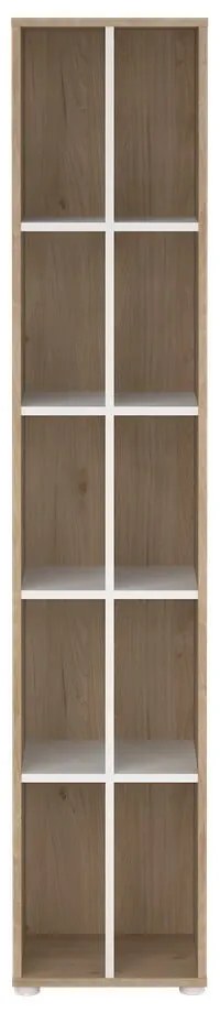 Bibliotecă albă/cu aspect de lemn de stejar 41x205 cm Sign – Tvilum