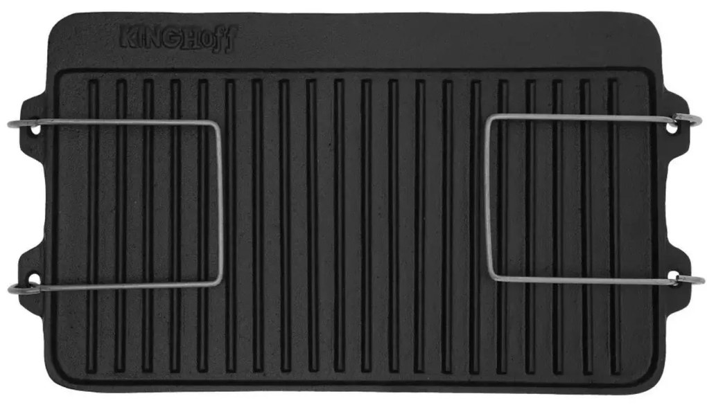 Placa grill fonta pura, cu manere, 44x24x2 cm Kinghoff KH1262