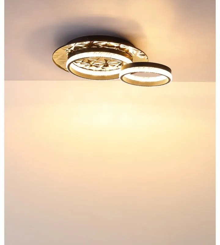 Plafoniera LED metal negru, otel auriu DELLA II