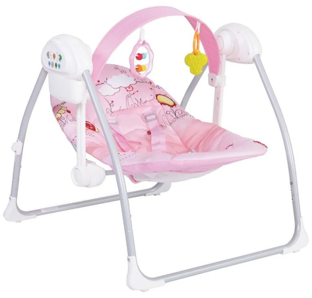 Balansoar Pentru Bebelusi cu conectare la priza NOVOKIDS ™ Party Swing , Multifunctional, Pliabil, 3 Viteze Leganat, Husa Lavabila, 8 Melodii cu