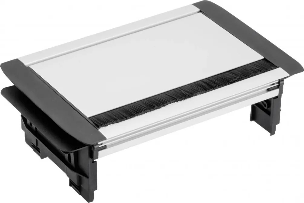 Priză încorporabilă în blat GTV, 3 prize Schuko, 2 x USB A, aluminiu, 291 x 158 mm Aluminiu, Aluminiu, L:291 mm; l:158 mm; H:80 mm