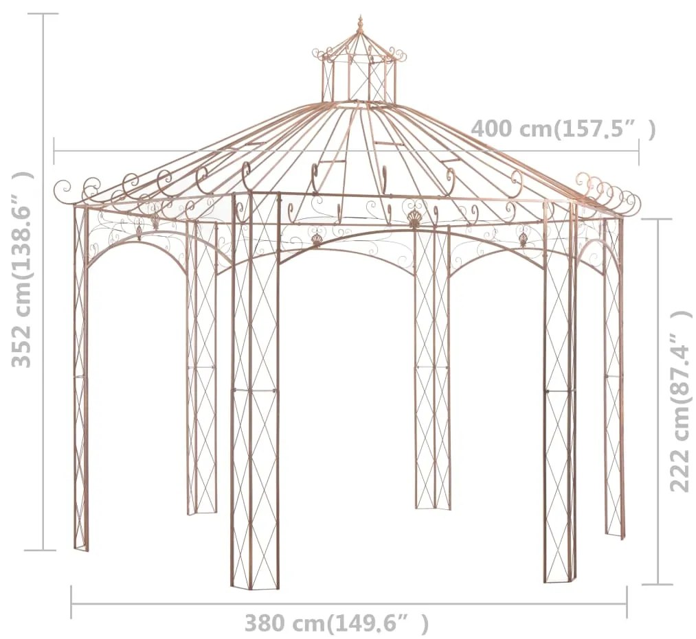 Pavilion de gradina, maro antichizat, 4 m, fier Maro, 4 m