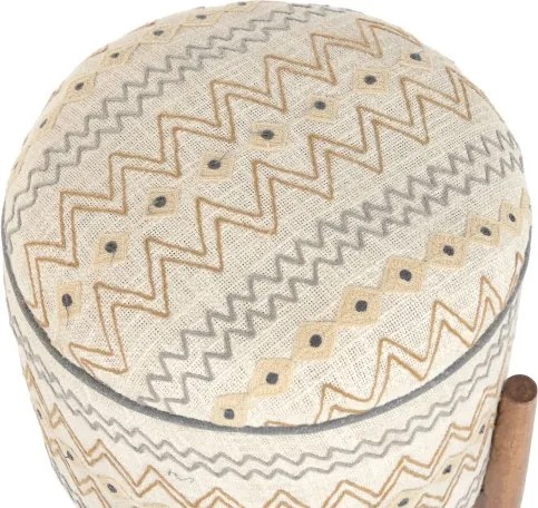 Taburet din lemn de mango cu broderie manuala " Brodery "