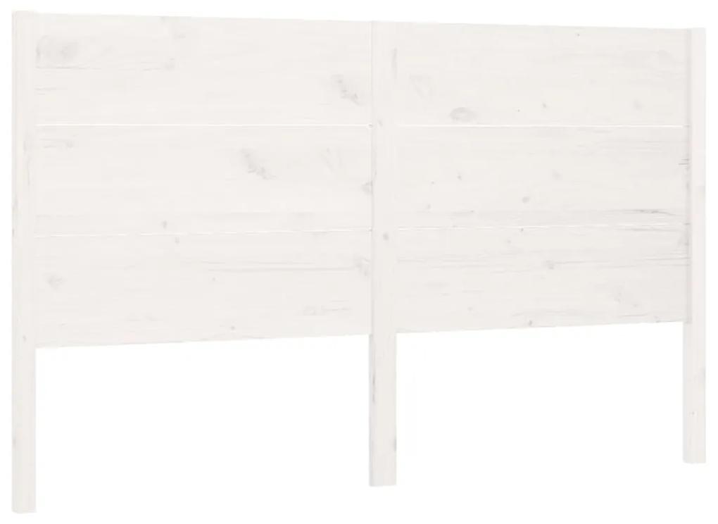 818726 vidaXL Tăblie de pat, alb, 156x4x100 cm, lemn masiv de pin