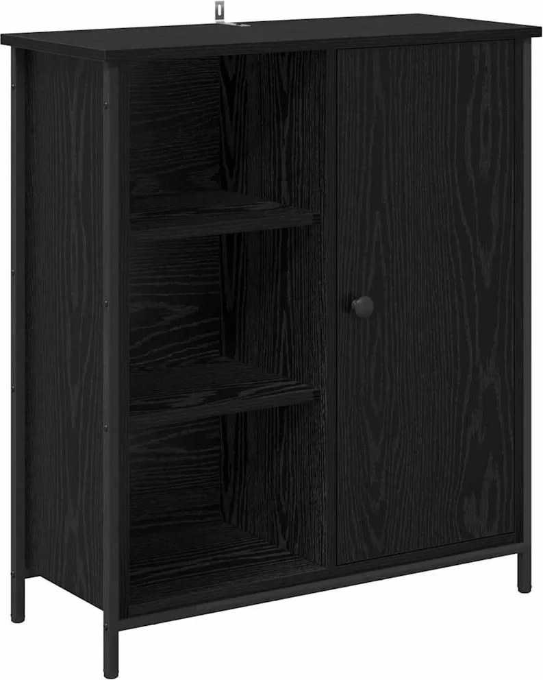 vidaXL Bufet Stejar Negru 70 x 30 x 80 cm Lemn compozit
