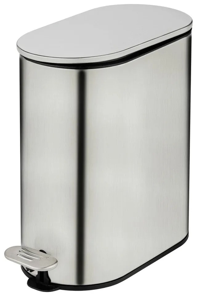 Coș de gunoi argintiu mat cu pedală din oțel inoxidabil 5 l Collungo – Wenko