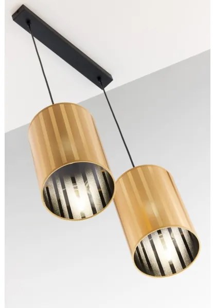 Jupiter 2091 - Lustru suspendat pe cablu CORTINA 2xE27/15W/230V, auriu/negru