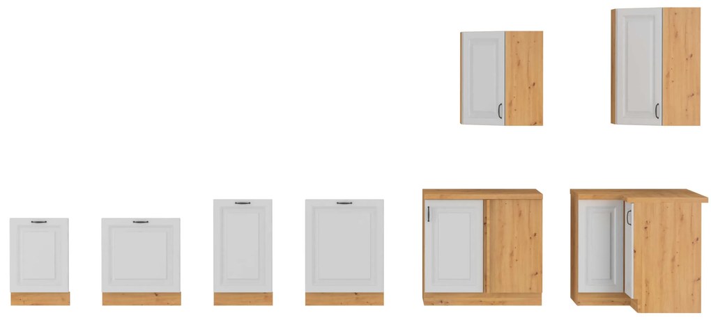 Dulap inferior de bucătărie, de colț Sheila 89 x 89 DN 1F BB (stejar artisan + alb). 1032447