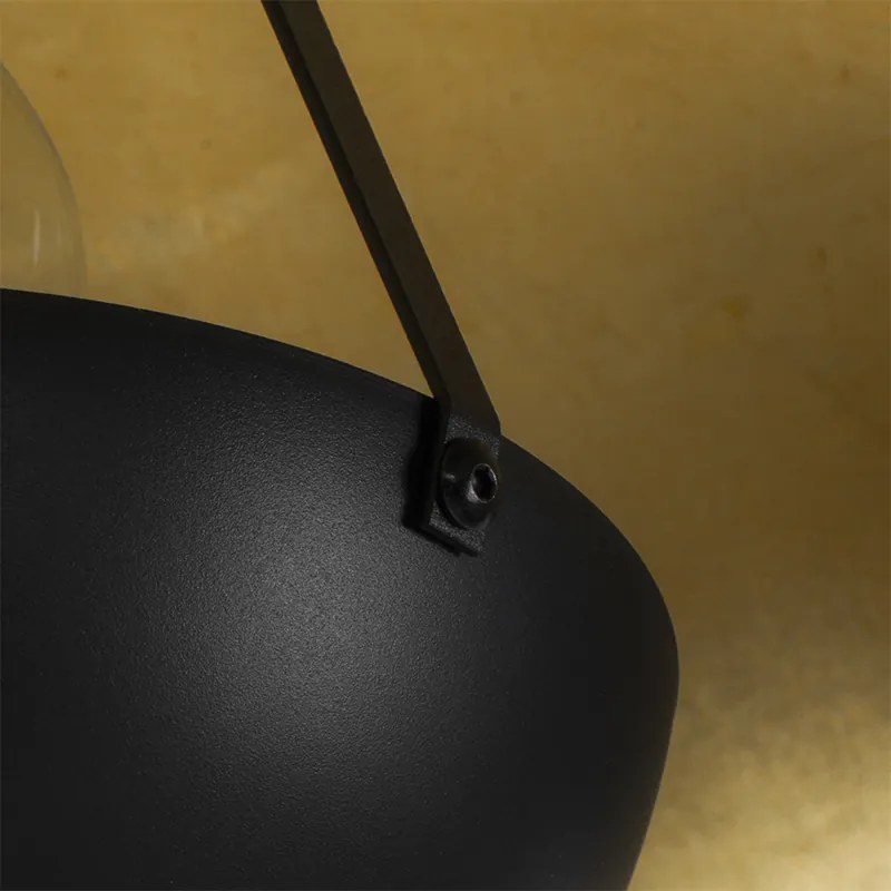 Lampă de podea neagră cu auriu 42 cm cu trepied reglabil - Magnax