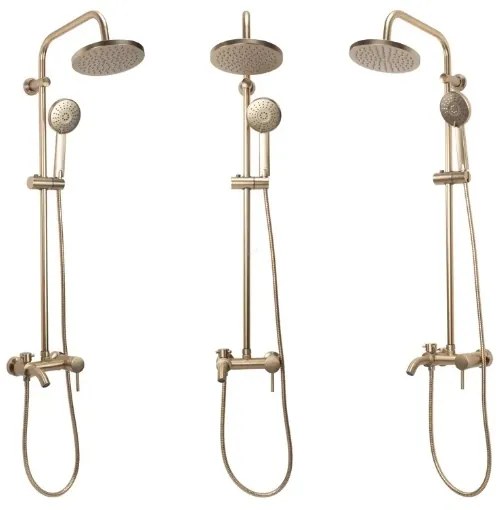 REA-P7051 - Set de duș cu baterie LUIS, auriu periat