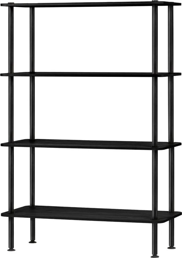 Etajeră neagră cu aspect de lemn de stejar 80x127x35 cm Teidi – noo.ma