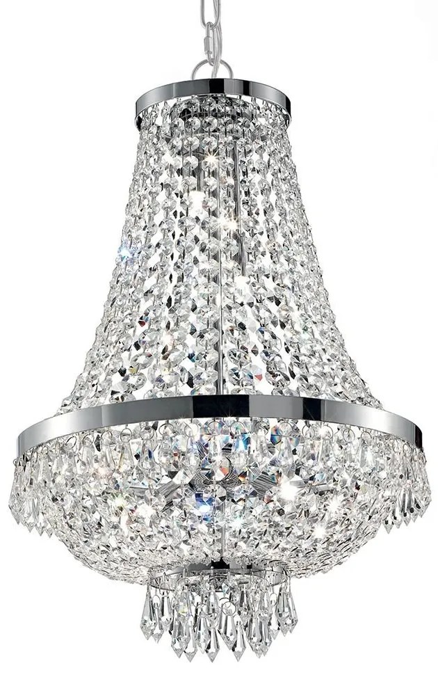 Lustra, Pendul cristal, inaltime reglabila, diam.38cm, CAESAR SP6 CROMO 033532