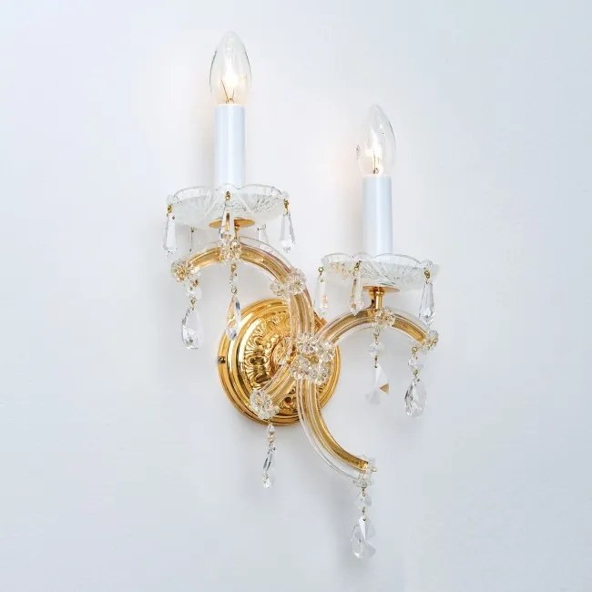 Aplica de perete de lux cristal Swarovski Maria Theresia-A 2L right verison 24K gold plated