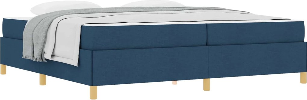 vidaXL Cadru de pat cu saltea albastru 200 x 200 cm țesătură