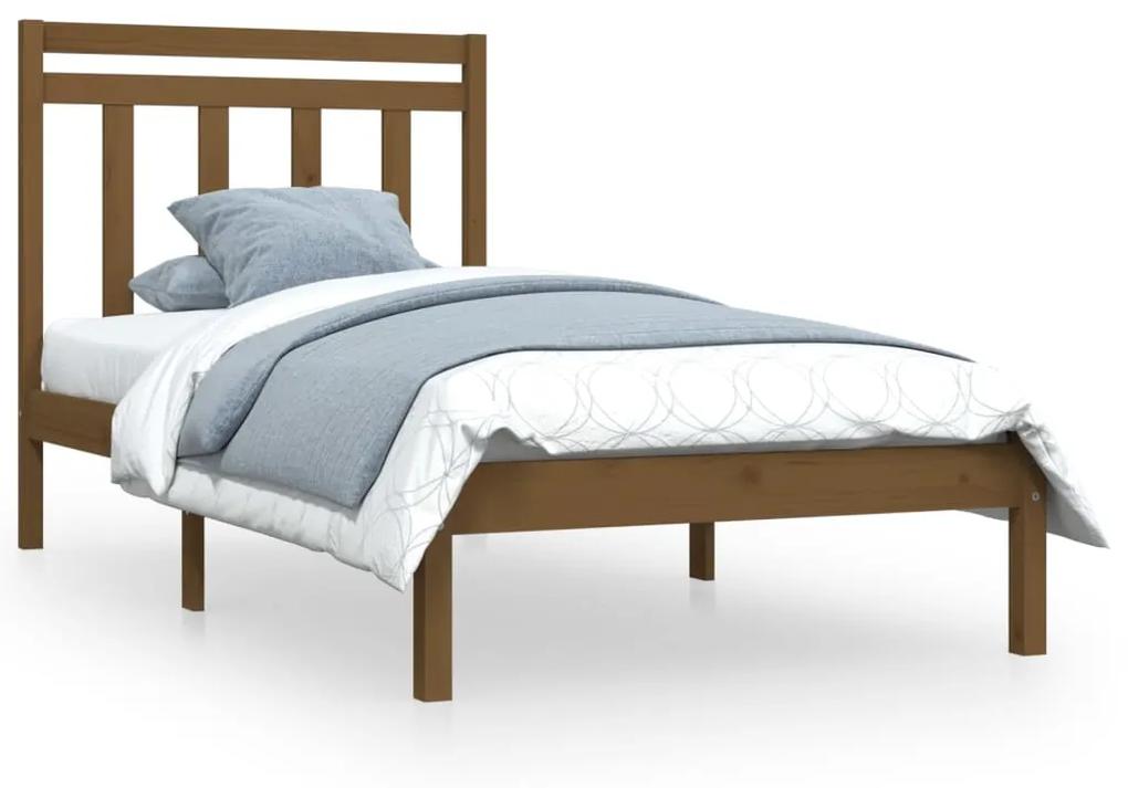 3105243 vidaXL Cadru de pat, maro miere, 100x200 cm, lemn masiv