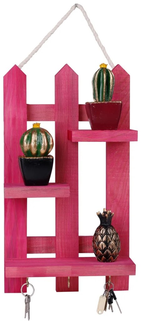 Suport chei din lemn 213P Roz 40x23x9 cm