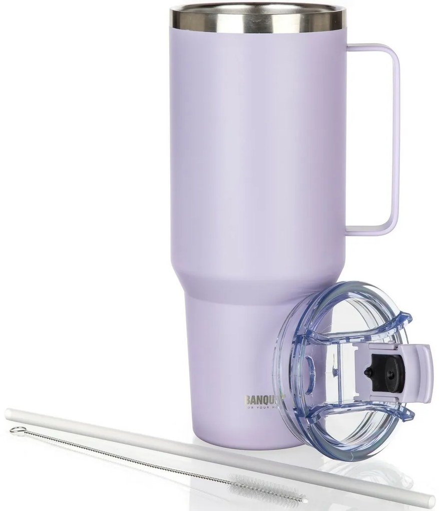 Banquet Cană termică din oțel inoxidabil cu mânerTwain 1200 ml, lila