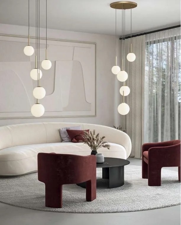 Lustra cu 5 pendule design modern Basic form auriu