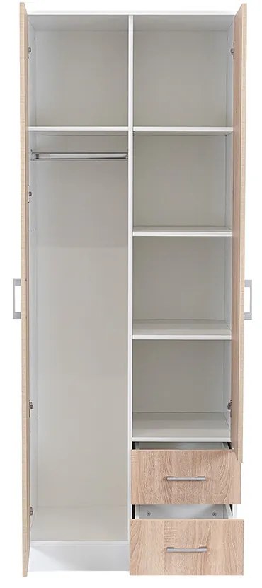 Dulap Miami 80x205 cm stejar sonoma-alb