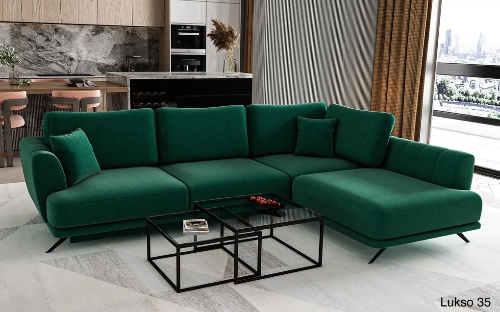 Colțar lemn masiv Extensibil Leona Depozitare 280x178cm Personalizabil