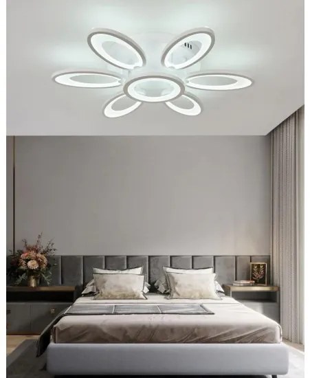 Lustra LED Cu Telecomanda, Elit's Esn M003-6+1, 156W, Alb