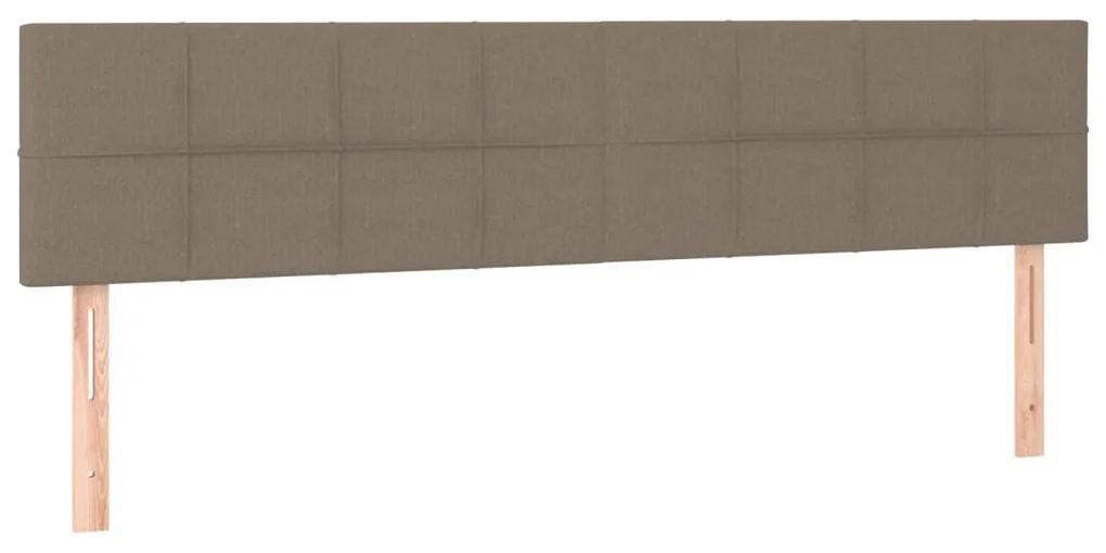 Pat box spring cu saltea, gri taupe, 160x200 cm material textil Gri taupe, 160 x 200 cm, Cu blocuri patrate