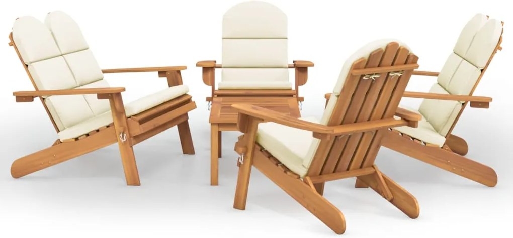 vidaXL Set mobilier de grădină Adirondack, 5 piese, lemn masiv acacia