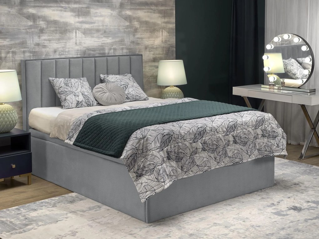Pat matrimonial Boxspring 160 cm Asencion (gri deschis). 1092473