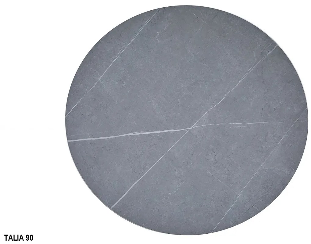 Masa rotunda Talia marmura gri/negru - ø90 / h75 cm