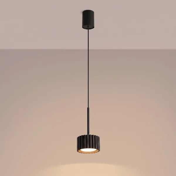 Sollux SL.2677 - Lustră suspendată pe cablu AURA 1xGX53/10W/230V neagră