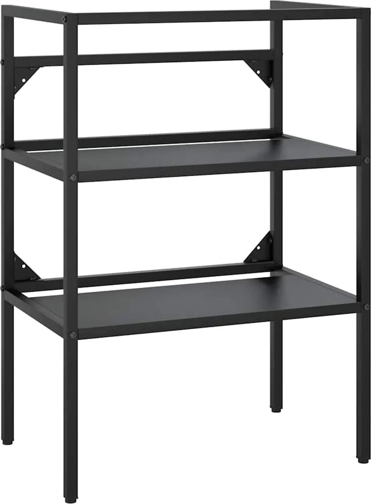 vidaXL Cadru chiuvetă de baie, negru, 59x38x83 cm, fier