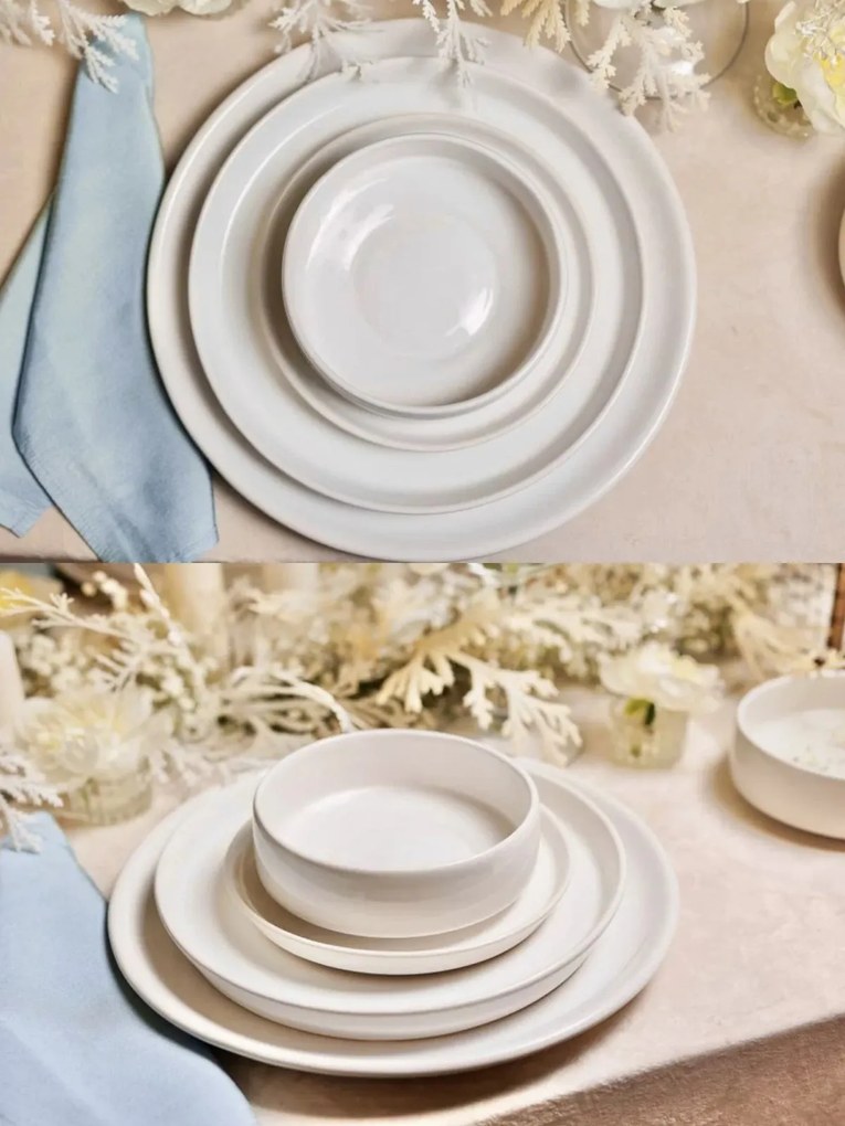 Set Evenimente Casablanca 4 piese ( 1 Platou, 1 Farfurie Mare, 1 Farfurie Desert, 1 Bol )