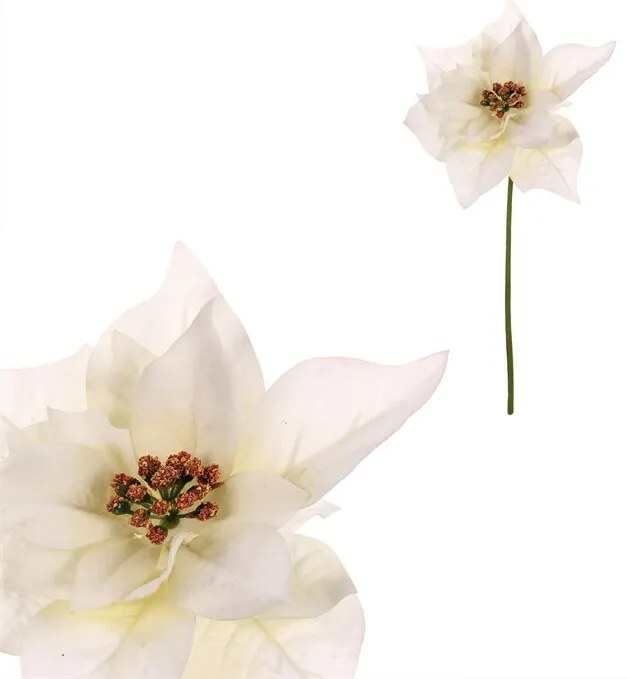 Set de Crăciunițe pe tulpină, 2 bucăți,crem, 32 cm