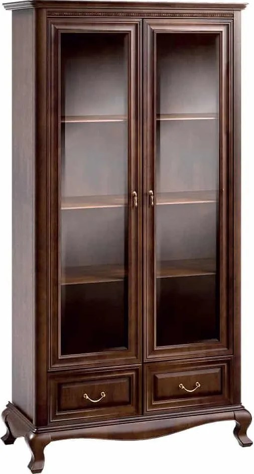 Vitrină lemn masiv Vanessa, 116 × 46 × 206 cm