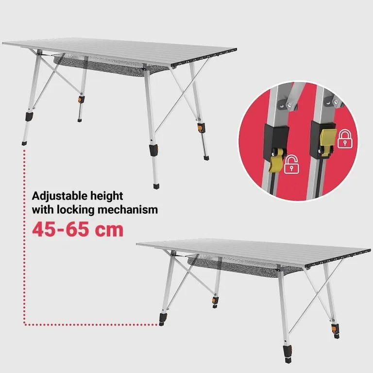 MIADOMODO Masă de camping pliabilă, 90 x 45 x 53 cm