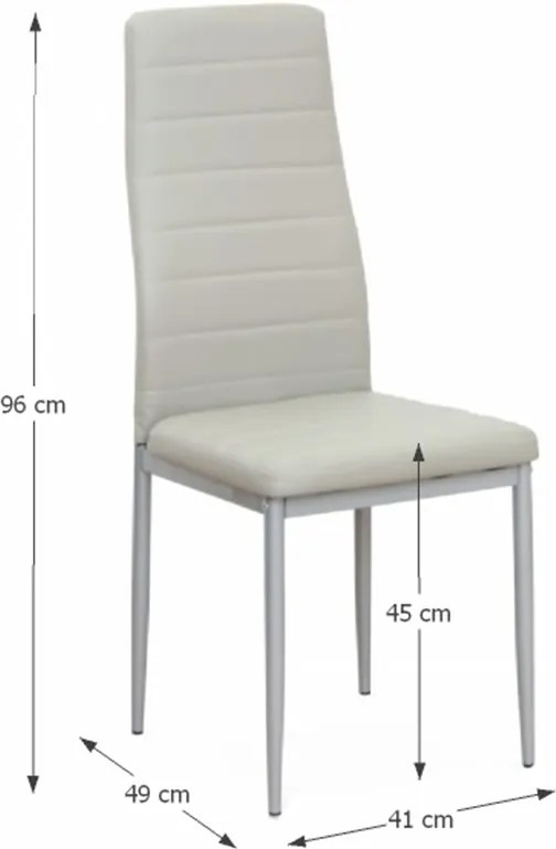 Scaun, piele eco gri deschis/metal gri, COLETA NOVA