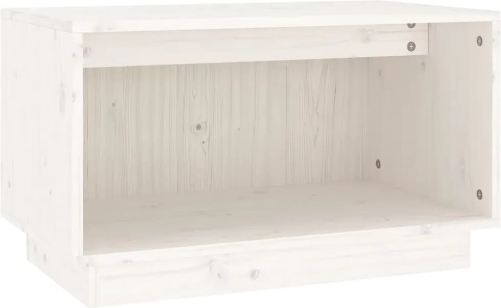 vidaXL Comodă TV, alb, 60x35x35 cm, lemn masiv de pin
