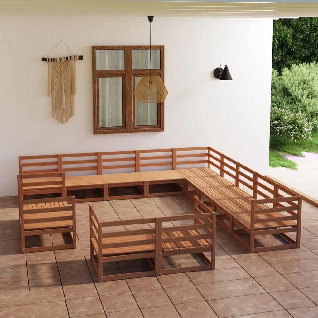 3075967 vidaXL Set mobilier de grădină, 13 piese, lemn masiv de pin