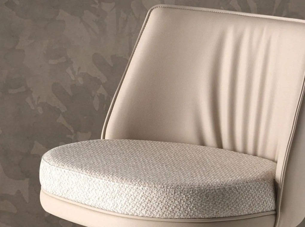 Scaun de bar pivotant cu inaltime reglabila Stool crem