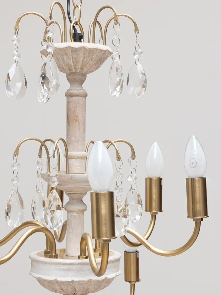Candelabru din metal si sticla, 61 cm, Saumur