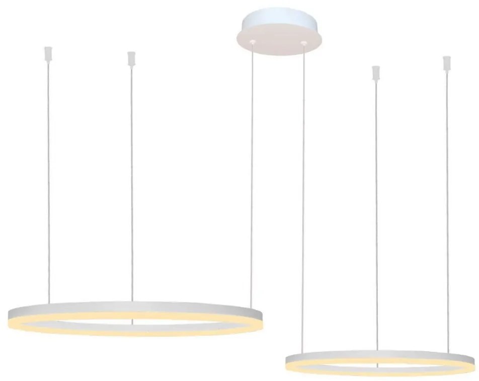 Lustra cu 2 inele LED si telecomanda HALO PENDANT WH 80+60 CCT