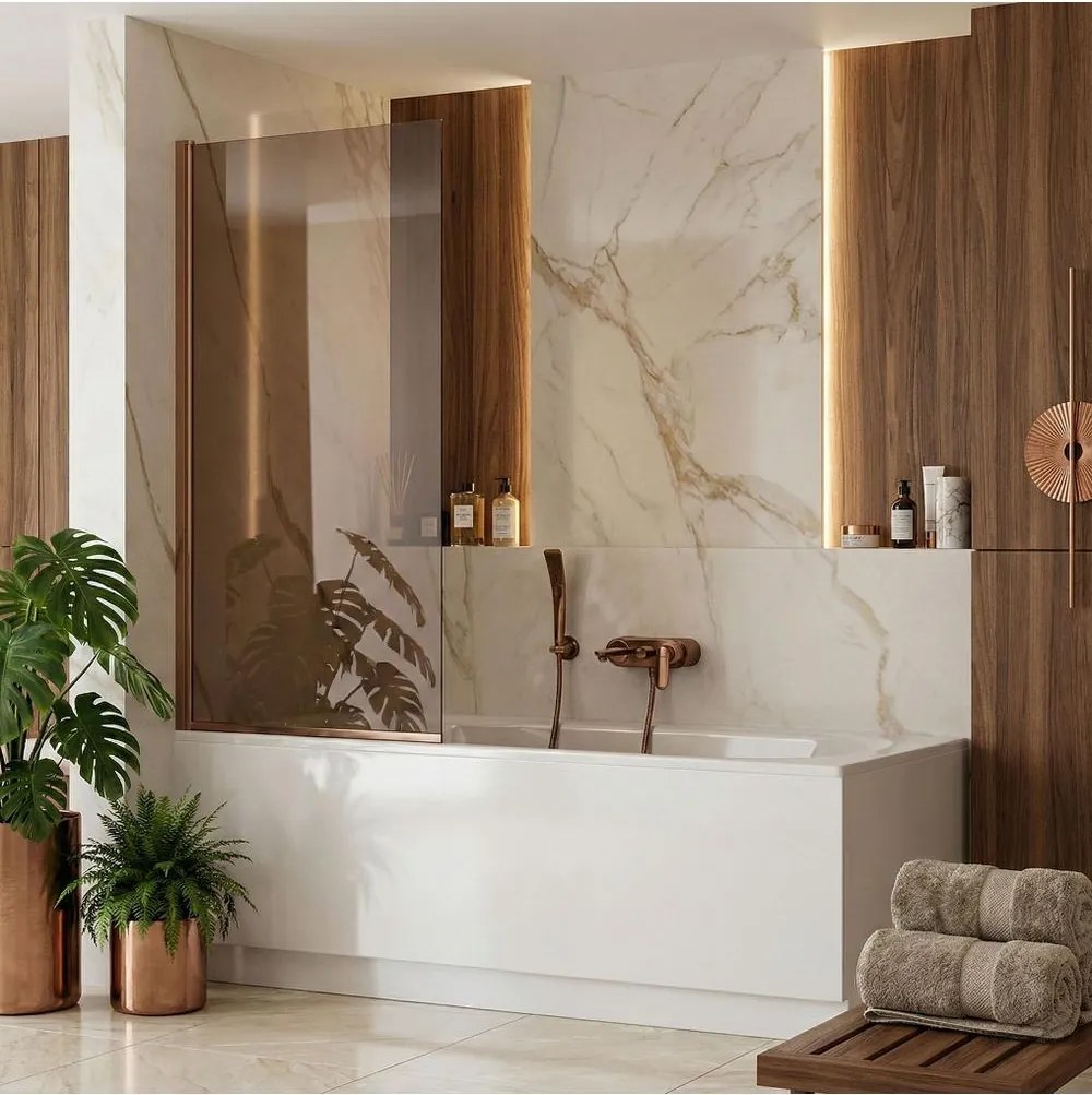 Paravan de baie Rea Elegant cupru periat 80