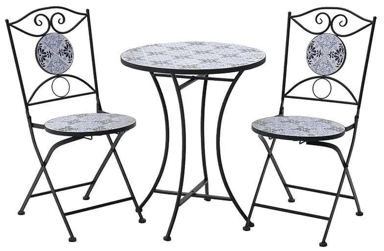 Set masa si 2 scaune din fier Mosaic