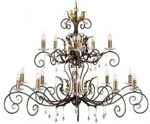 Candelabru clasic AMARILLI 15 becuri E14 Elstead AML15 BR/GLD