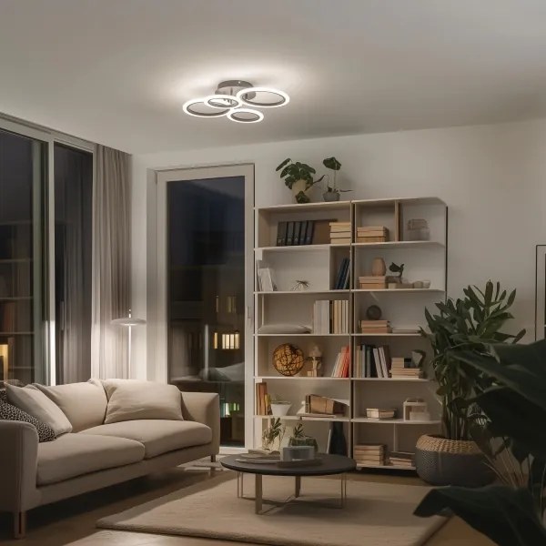 Lustră LED dimabilă aplicată Brilagi ORBITS LED/50W/230V 3000-6500K antracit + telecomandă