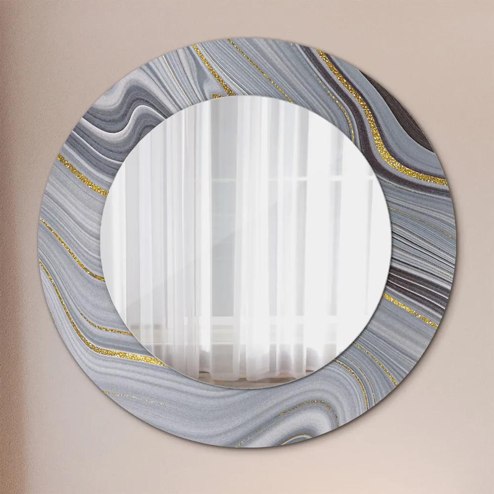 Oglinda rotunda imprimata Marmură gri